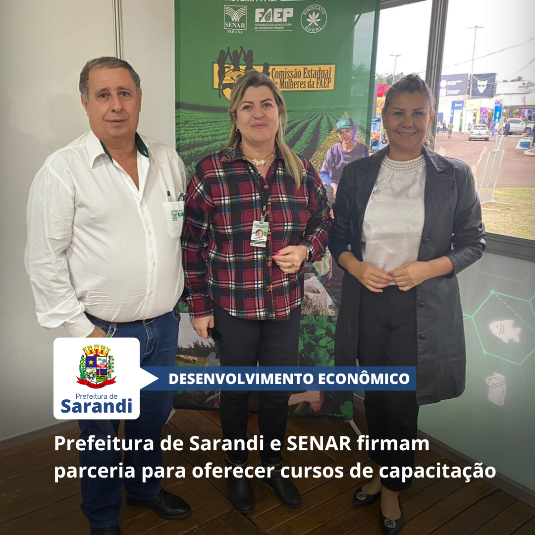 Prefeitura de Sarandi e SENAR firmam parceria para oferecer cursos de capacitação